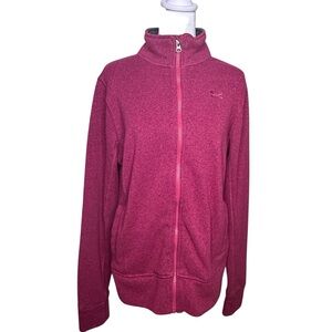 Under Armour Fleece Jacket Raspberry Hot Pink L Full Zip Warm Activewear Pockets